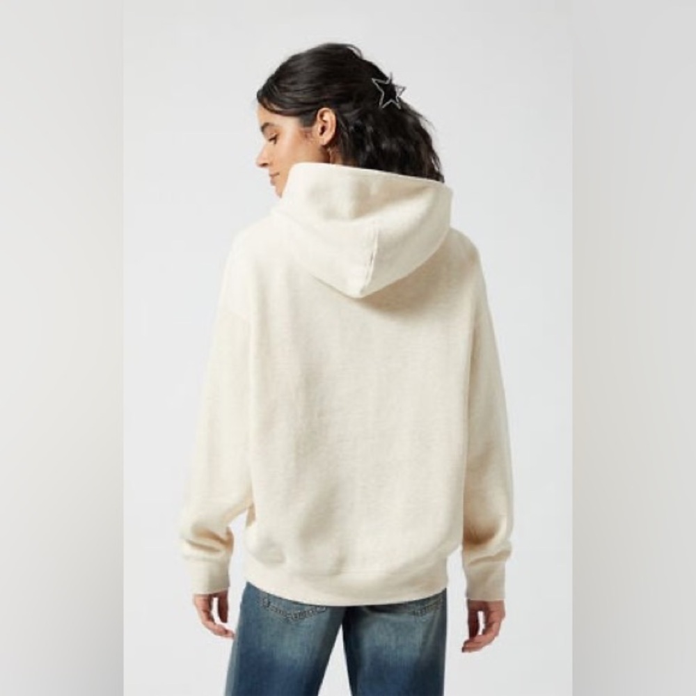 PacSun Beige Oversized Hoodie Clean Girl Cozy Fleece Pullover Size Medium